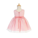 Lito - Baby Girl Organza Dress With Burnout Squares, Light Pink Image 2