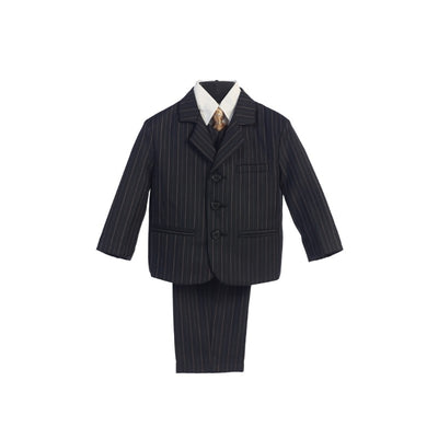 Lito - Boy's 3 Button 5 Piece Suit With Shirt, Vest, And Tie (Black) Image 1