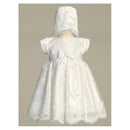 Lito - Embroidered Tulle Dress With Bonnet, White Image 1