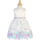 Lito Girl Dress Satin With Embroidered Tulle, Ivolil  Image 1