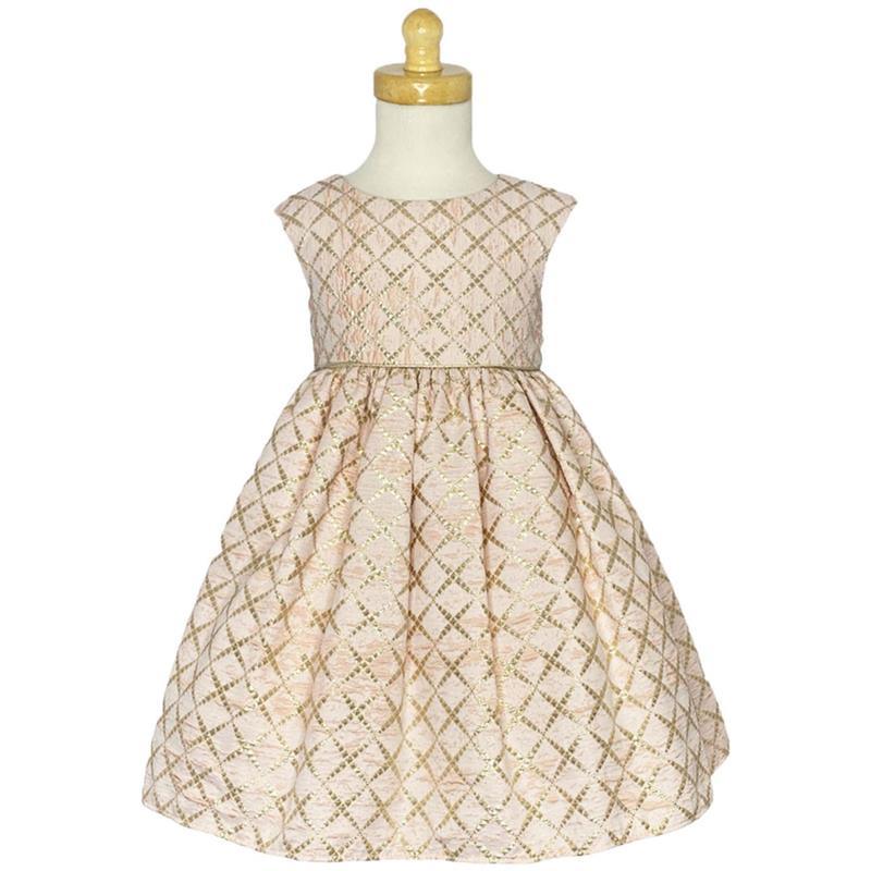 Lito - Jacquard Dress With Metallic Diamond Pattern, Blush Pink Image 1