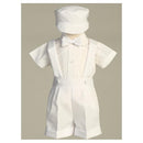 Lito - Special Occasion Suspenders And Short Set With Hat, White Image 1
