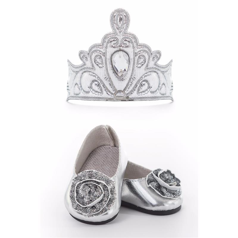 Little Adventures Doll Shoes and Tiara, Silver Image 1