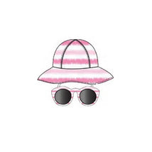 Little Me - 2Pc Girl Hat & Sunglass Set In Pink/White, 0/12M Image 1