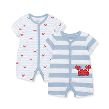 Little Me - 2Pk Baby Boy Crab Cotton Rompers Image 1