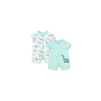 Little Me - 2Pk Baby Boy Dinos Rompers Image 1