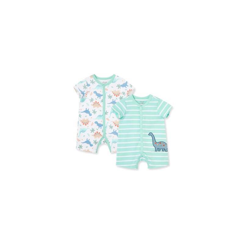 Little Me - 2Pk Baby Boy Dinos Rompers Image 1