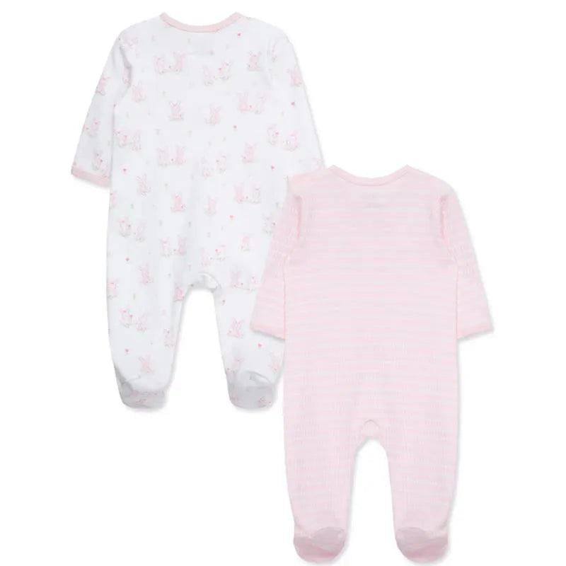 Little Me - 2Pk Baby Footies Cuddly Pink Image 2