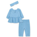 Little Me - 2Pk Baby Girl Blue Rib Knit Tunic Set Image 2