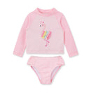 Little Me - 2Pk Baby Girl Flamingo Long Sleeve Rashguard Pink Image 1