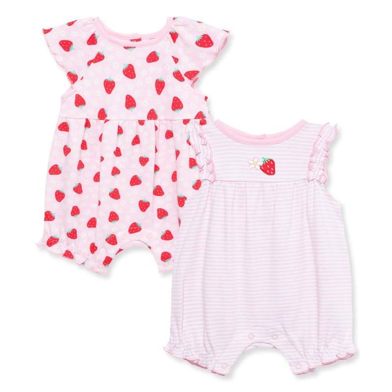 Little Me - 2Pk Baby Girl Strawberry Cotton Rompers Image 1