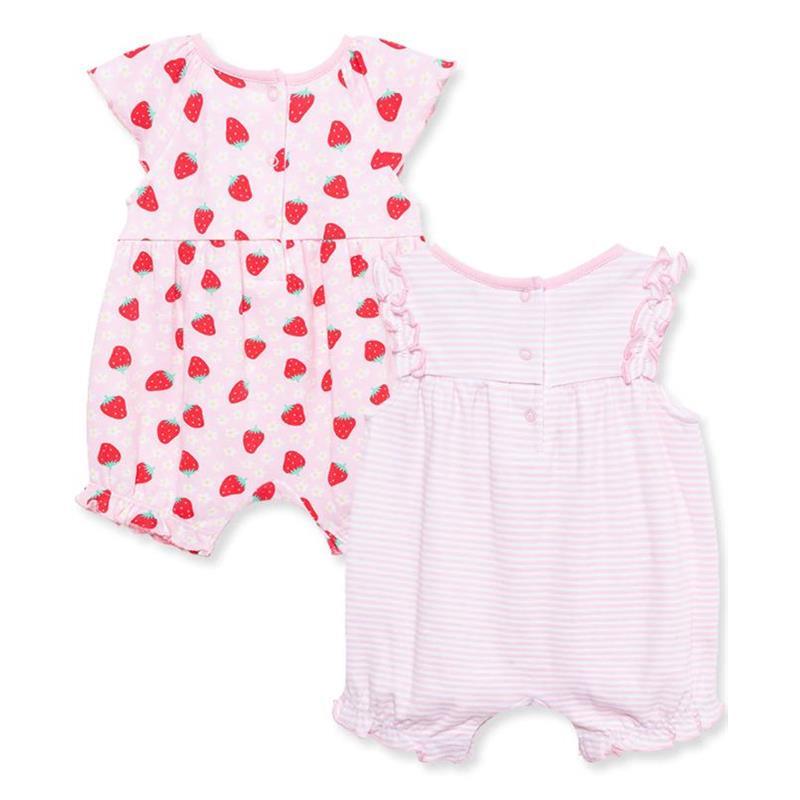 Little Me - 2Pk Baby Girl Strawberry Cotton Rompers Image 2