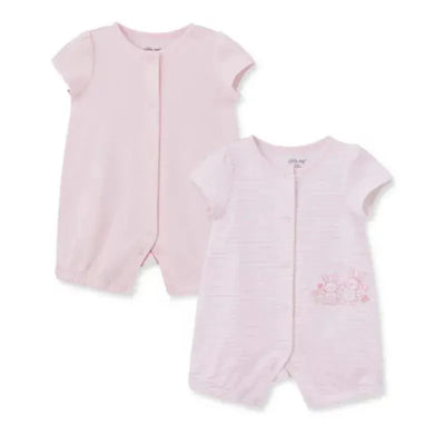 Little Me - 2Pk Baby Girls Bunnies Rompers Image 1