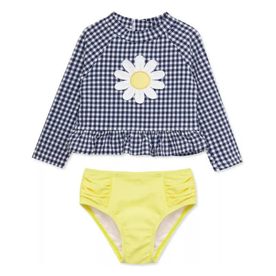 Little Me - 2Pk Baby Girls Gingham Rashguard Swim Set Image 1