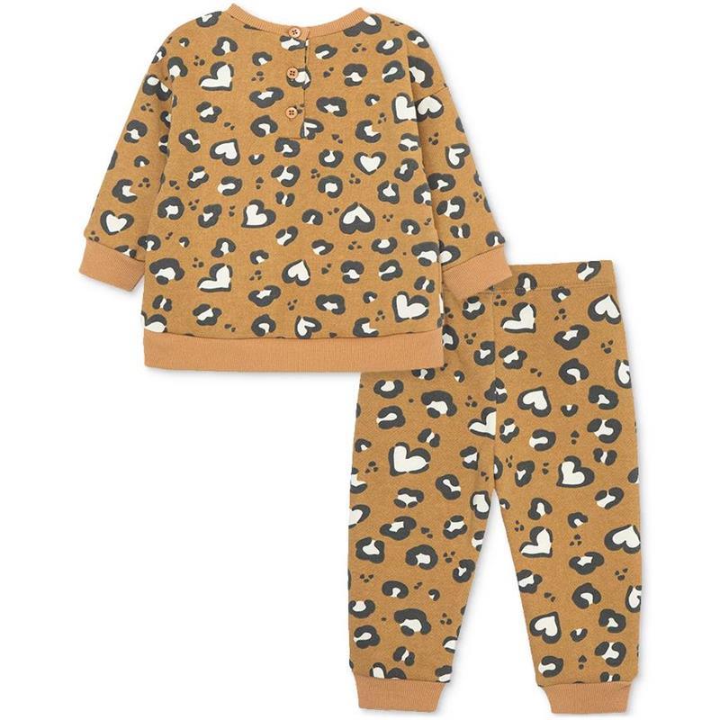 Little Me - 2Pk Baby Leopard Sweatshirt Set, Brown Image 2