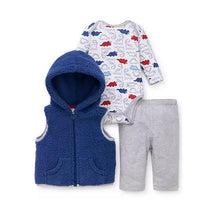 Little Me - 3Pk Baby Boy Dino Vest Set Blue Image 1