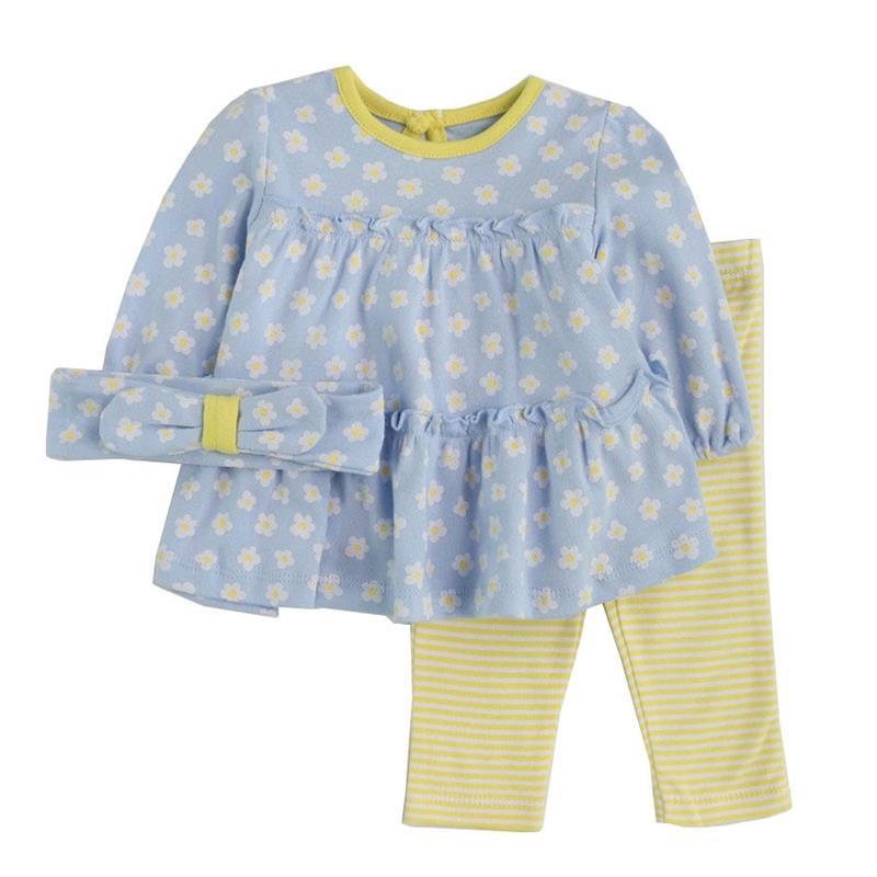 Little Me - 3Pk Baby Girl Daisies Tunic Set, Yellow Image 1