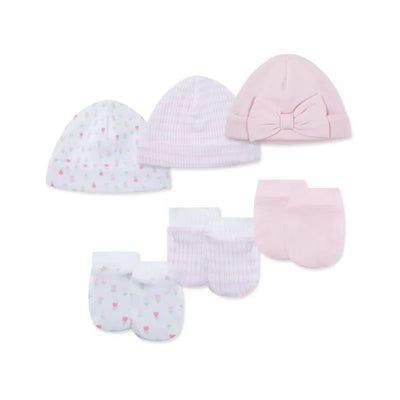 Little Me - 6Pk Girls Tulips Hat and Mitten Set Image 1