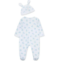 Little Me - Baby Boy Blue Bunny Footie & Hat Image 2