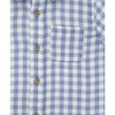 Little Me - Baby Boy Check Woven Short Set, Blue Image 3