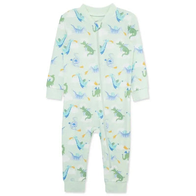 Little Me - Baby Boy Dragon Zip Front Pajama Image 1
