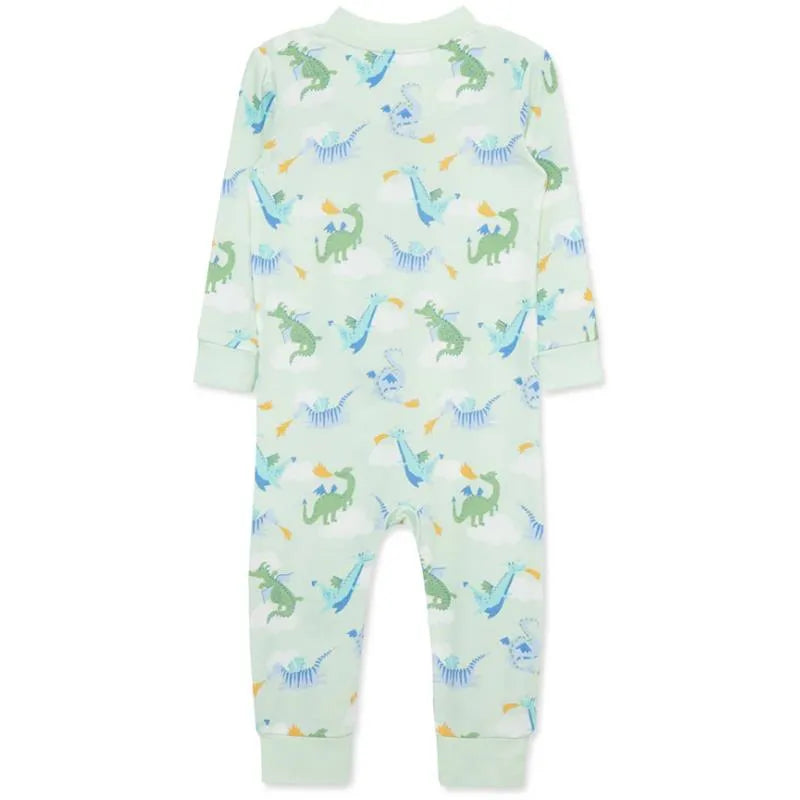 Little Me - Baby Boy Dragon Zip Front Pajama Image 2