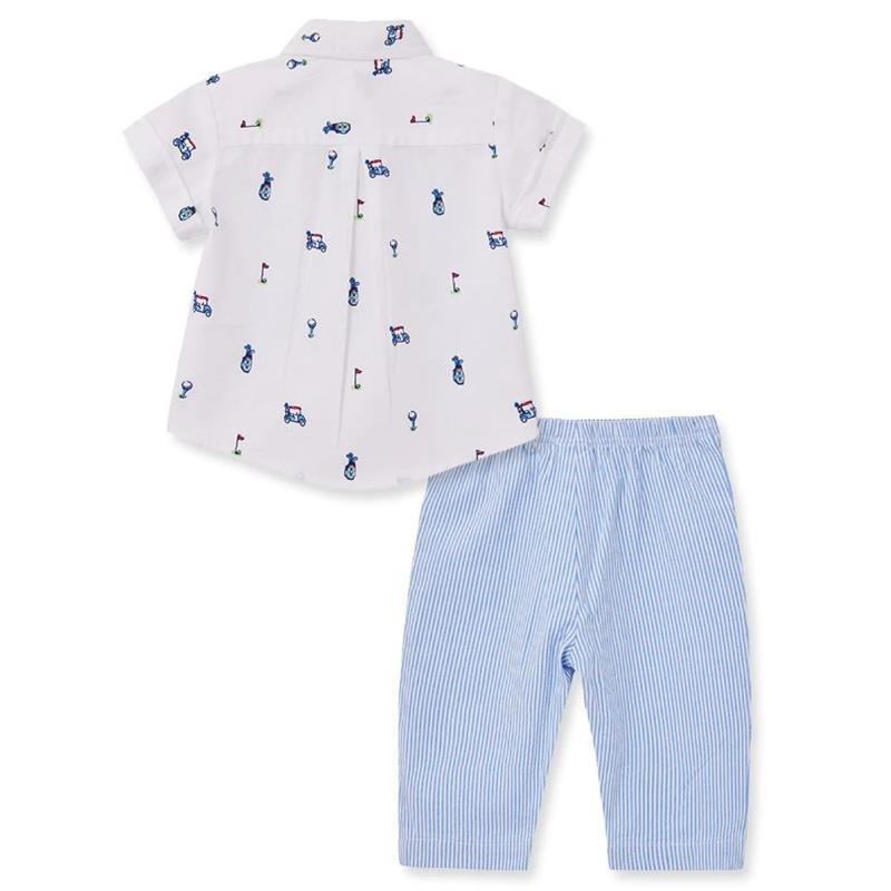 Little Me - Baby Boy Golf Woven Pant Set, Blue Image 2