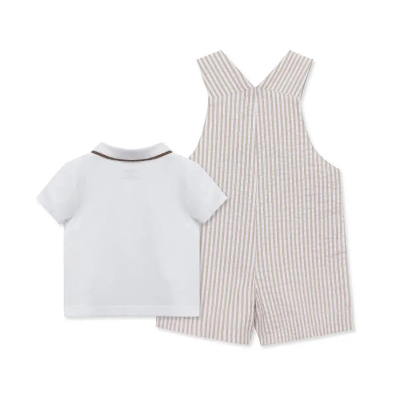 Little Me - Baby Boy Puppies Woven Shortall Set Image 3