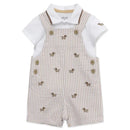 Little Me - Baby Boy Puppies Woven Shortall Set Image 4