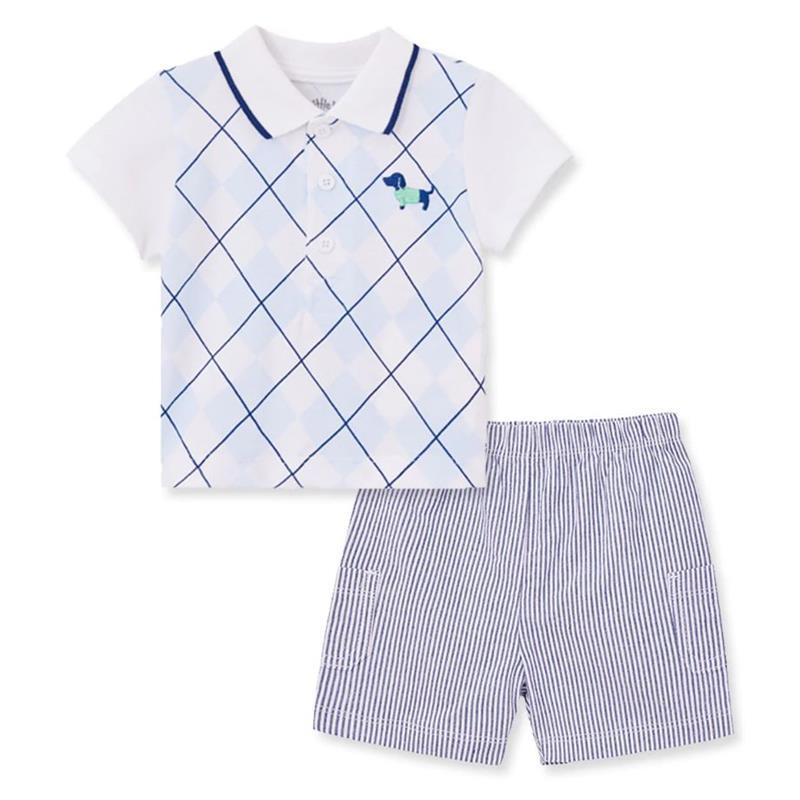 Little Me - Baby Boy Putting Puppies Polo Short Set Image 1