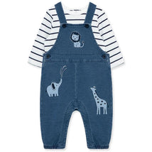 Little Me - Baby Boy Safari Cotton Blend Overall Set Image 1