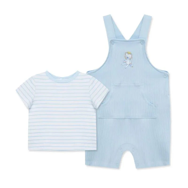 Little Me - Baby Boy Safari Shortall Set, Blue Image 1