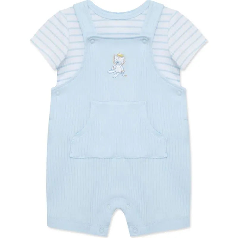 Little Me - Baby Boy Safari Shortall Set, Blue Image 4