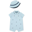 Little Me - Baby Boy Sailboat Knit Romper & Bucket Hat  Image 1