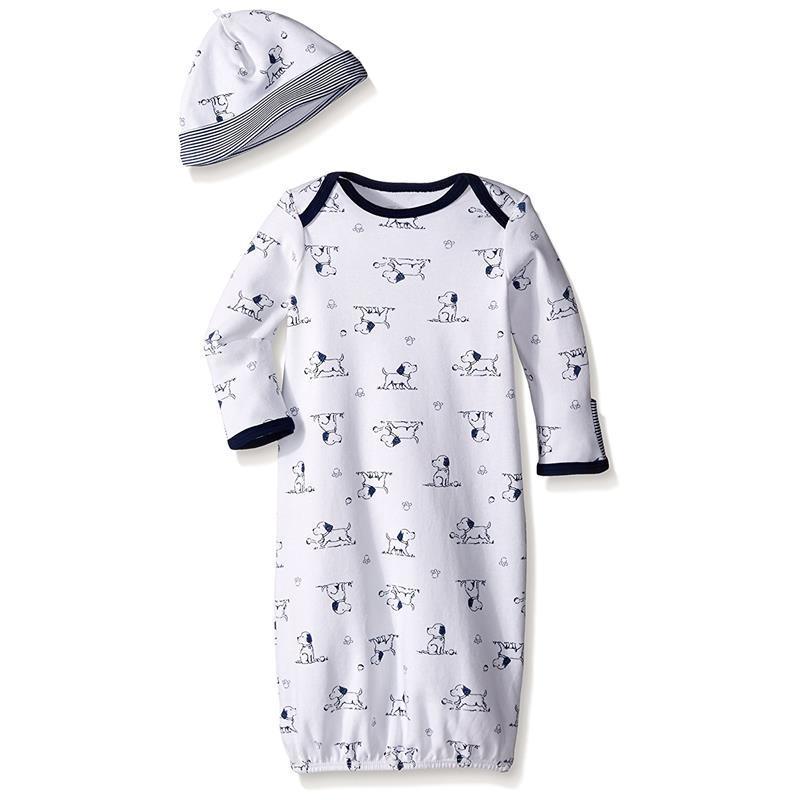 Little Me Baby Boys Puppy Toile Gown With Hat, Size 0-3M Image 1