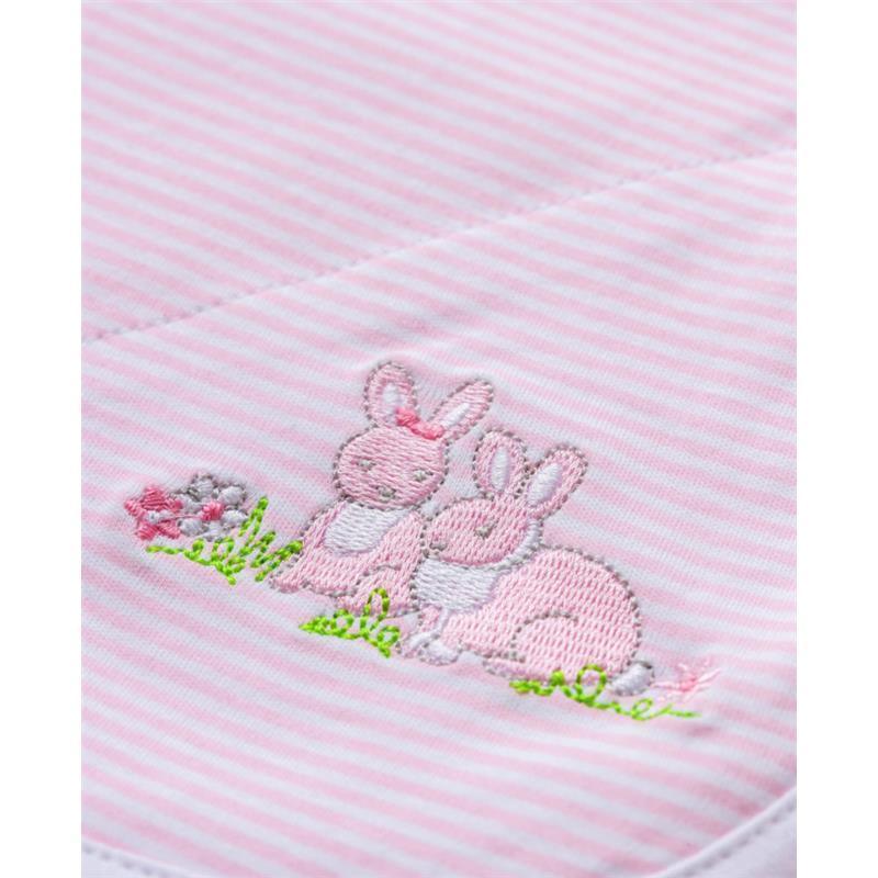 Little Me Baby Bunnies Receiving Blanket, Pink Stripe Image 2