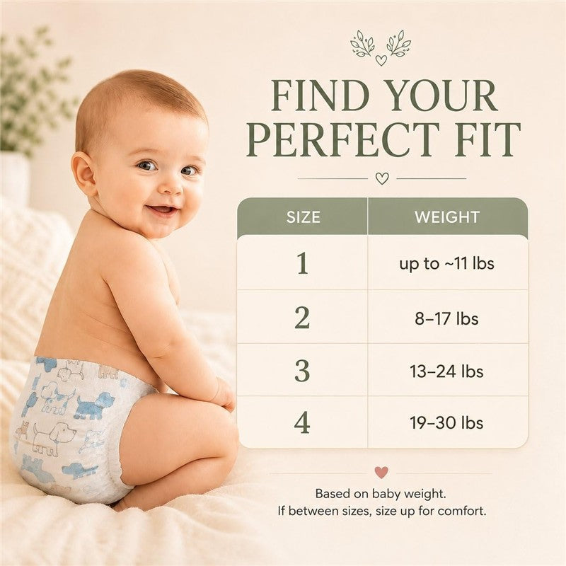 Little Me Baby Diapers | Puppy | Sizes 1 | Soft, Absorbent & Gentle on Skin  Image 6
