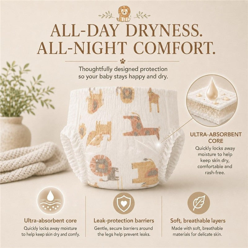 Little Me Baby Diapers Safari Soft, Absorbent & Gentle on Skin Image 5