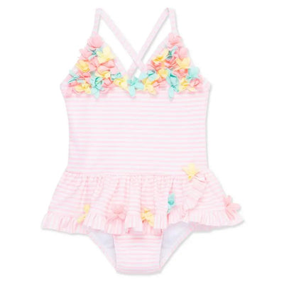 Little Me - Baby Girl 3D Multi 1-Piece Swimsuit Image 1