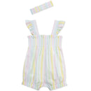Little Me - Baby Girl Candy Stripe Bubble, Multicolor Image 2