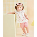 Little Me - Baby Girl Cherry Eyelet Sunsuit, Pink Image 3