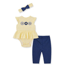 Little Me - Baby Girl Daisy Pals Bodysuit & Pant, Blue Image 1