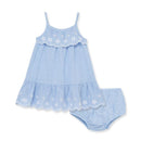 Little Me - Baby Girl Embroidered Sundress & Panty Image 1