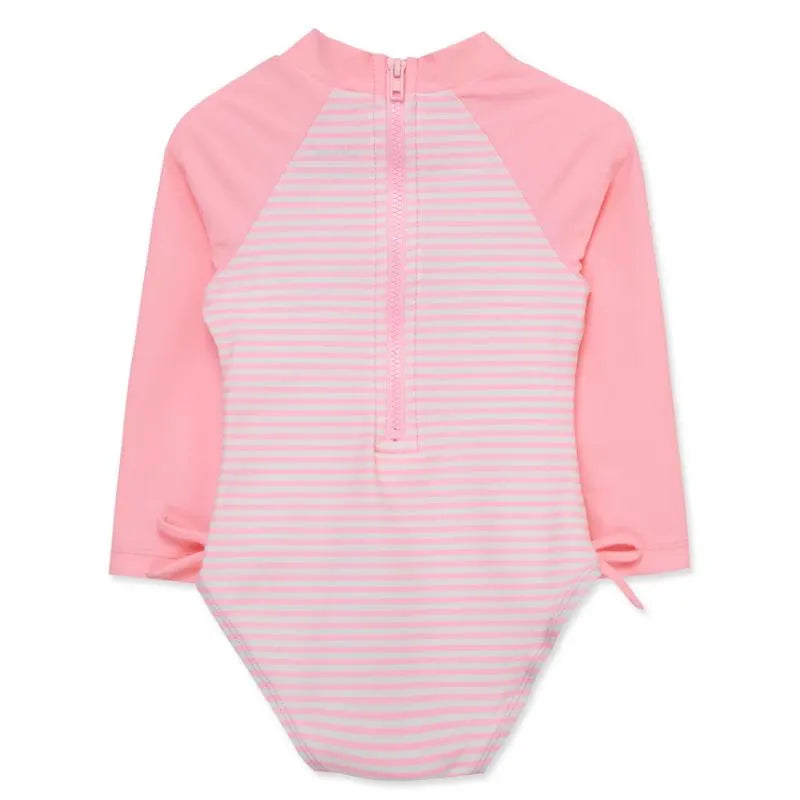 Little Me - Baby Girl Fish 1-Piece Rashguard Swimsuit Image 2