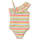Little Me - Baby Girl Fun Stripe Swimsuit Multi Stripe Image 1