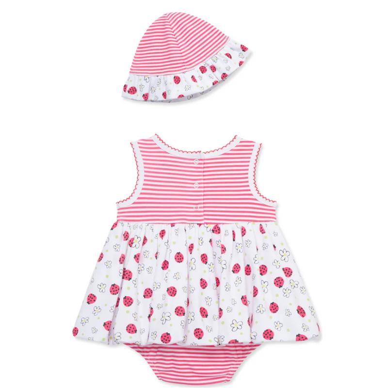 Little Me - Baby Girl Ladybugs Popover, Pink Image 2