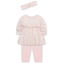 Little Me - Baby Girl Pink Heart Shine Rib Knit Tunic Set Image 1
