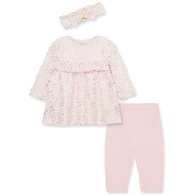 Little Me - Baby Girl Pink Heart Shine Rib Knit Tunic Set Image 3