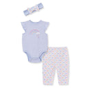 Little Me - Baby Girl Rainbow Bodysuit & Legging Set, Blue Image 1