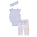 Little Me - Baby Girl Rainbow Bodysuit & Legging Set, Blue Image 2